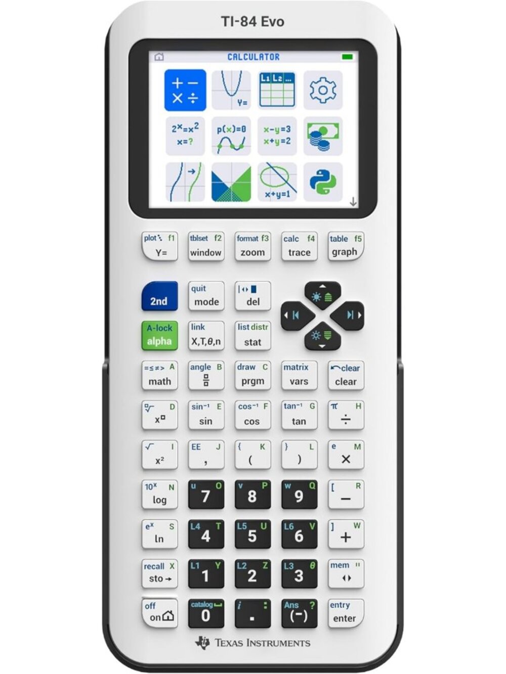Graphing Calculator TI-84 Evo - High-Performance, Sleek White Design